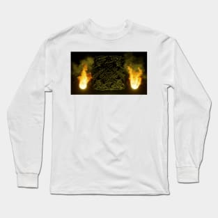 Mysterious Celtic Knot Engraving with Flames Long Sleeve T-Shirt